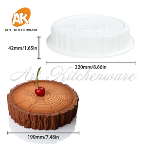 AK 22cm Bois Bûche 3D <span class=keywords><strong>Silicone</strong></span> Mousse Gâteau Moules <span class=keywords><strong>Silicone</strong></span> Chocolat Bougie <span class=keywords><strong>Moule</strong></span> Gâteau Décoration Fournitures Pâtisserie Outil De Cuisson Noir - Product Image 3