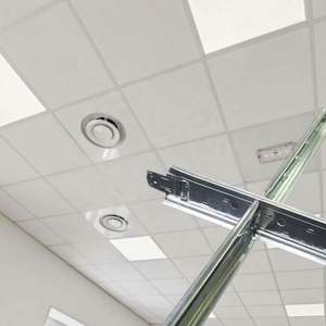 Panneaux de plafond en laine de verre acoustique de classe A1 ignifuge de la marque Norlin avec voile noir - Product Image 1