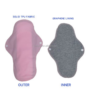 AIO Lot de 6 serviettes menstruelles réutilisables en tissu lavable à ailes pour femmes <span class=keywords><strong>serviette</strong></span> hygiénique <span class=keywords><strong>post</strong></span>-<span class=keywords><strong>partum</strong></span> avec emballage de rangement portable - Product Image 2