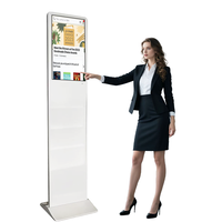 Control remoto interactivo inteligente Sistema Android Windows Quiosco de publicidad LCD de piso vertical de 21,5 pulgadas para revistas de periódicos