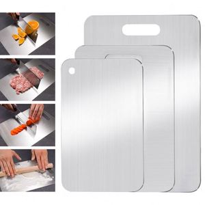 Planche à découper rectangulaire double face en acier inoxydable Treasure, épaissie, anti-moisissure, bactériostatique, compatible lave-vaisselle, 1,5-2 cm - Product Image 3