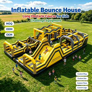 Castillo Inflable con Tobogán y Pared <span class=keywords><strong>de</strong></span> Escalada, Juegos Infantiles <span class=keywords><strong>para</strong></span> Patio Trasero, Diversión al Aire Libre, Circuitos <span class=keywords><strong>de</strong></span> Obstáculos - Product Image 1