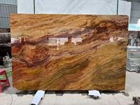 Lembaran Batu Alam Mewah Tiger Jade Onyx Kata Merah untuk Dekorasi Dinding Utama Vila