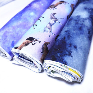 의류 260-280gsm 에 대한 마당에 의해 도매 면 뜨개질 직물 사용자 정의 디지털 인쇄 면 스판덱스 직물 - Product Image 5
