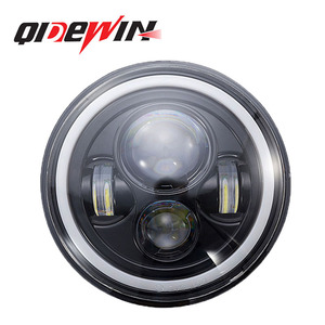 Faros Delanteros LED Redondos Qidewin de 7 Pulgadas con Aro de Ángel para Jeep Wrangler, Motocicletas Harley Davidson y Automóviles - Product Image 4