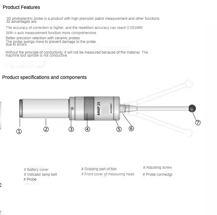 RATTMMOTOR Kantentaster,3D-Taster Kantensucher, CNC Photoelektrischer Kantenfinder WP500,Präzision 0,001mm Kompatibel Mach3 und GRBL für CNC-Fräsmaschine Automatische Zentrierungs (V6-Serie