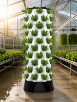 Système hydroponique en tour à 10 niveaux, jardinière verticale avec pompe pour la culture de légumes, herbes et micro-légumes en serre