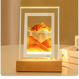 Venta al por mayor Decoración de mesa cinética diferentes colores cristal arena Imagen Arte Mar arena paisaje en movimiento pantalla arena pintura 3D Luz - Product Image 4