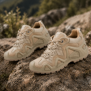 Men Low Cut Tactical Shoes Beige Artificial Nubuck <b>Waterproof</b> Tactical Boots Durable Rubber Outsole Outdoor Training Footwear - Product Image 5