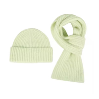 Ensemble de chapeau, écharpe et gants en acrylique faits à la main, promotionnel, chaud, coupe-vent, hiver, unisexe, vente en gros