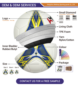 Scatola regalo personalizzata con motivo a diamante in giallo e blu, taglia 5 per pallone da allenamento per adulti - Product Image 3
