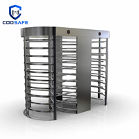 Tourniquet rond à double voie anti-escalade pleine hauteur, étanche, en acier inoxydable 304, barrière hydraulique à solénoïde pour bureau