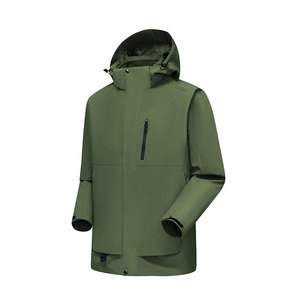 Veste à capuche d'extérieur unisexe, imperméable, coupe-vent, doublure amovible, manches longues, vêtements d'automne et d'hiver - Product Image 2