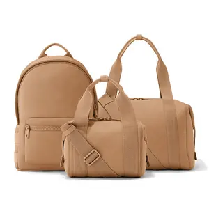 Benutzer definierte neue Designer Mode Neopren Tasche Set Gym Rucksack Tote Reisetaschen Mann Frauen Weekender Reisetasche