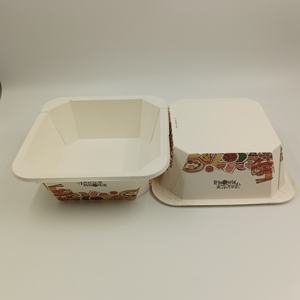 Caja de Almuerzo de Papel Kraft Desechable con Logotipo Personalizado, Contenedor para Ensaladas, Tazón Octagonal de Papel con Tapa - Product Image 1