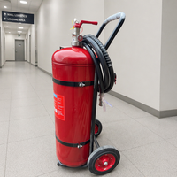 Extincteur à poudre ABC certifié pour la vente en gros, 25 kg, 50 kg, 100 kg, avec chariot, portée de décharge de 4 à 6 m