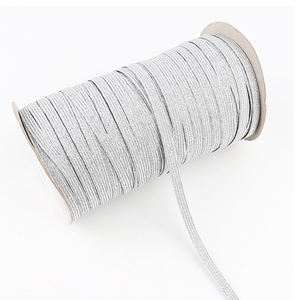 Bande élastique tressée jacquard en polyester 100% de 0,25 pouce, 0,5 pouce, 1 pouce, couleurs or et argent, logo personnalisé, journal, vêtement - Product Image 4