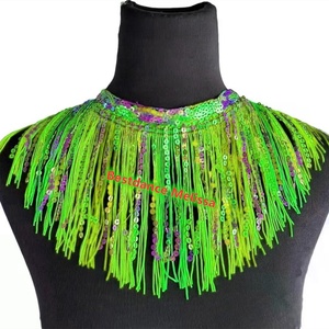 Bestdanse — <span class=keywords><strong>accessoire</strong></span> de Costume pour femmes, collier à franges, paillettes colorées, ras du cou, 1920s - Product Image 2
