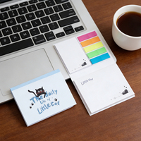 Meilleures ventes en gros de papeterie personnalisée : Blocs-notes adhésifs 2-en-1, autocollants adhésifs, blocs-notes en papier PET 5 couleurs