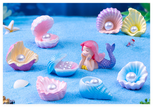 3D minyatür şekil reçine sanat deniz kabukları inci kabuklu okyanus plaj kum <span class=keywords><strong>Mermaid</strong></span> akvaryum mikro manzara Diy süsler süslemeleri - Product Image 4