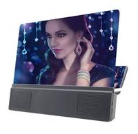 HD 12 Inch 3d Portable Screen Amplifiers With Enlarged Speaker Magnifying Desktop Bracket