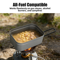 Kit de vaisselle de camping écologique personnalisé avec logo, ensemble de boîtes à repas en aluminium pour la randonnée et l'escalade