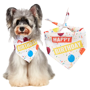 Pañuelo Personalizado con Logotipo para Perros, Bandana de Cumpleaños para Perros, Baberos de Poliéster Sublimados, Pañuelo Triangular, Disfraz para Mascotas para Fiestas - Product Image 1
