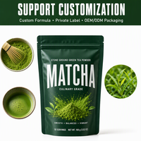 Poudre de Matcha Pure OEM 500g Sachet Halal ISO HACCP COA Faible MOQ Prêt à Expédier Prix Compétitif Livraison Rapide