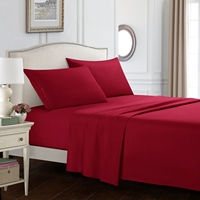 Ensemble de draps en microfibre super doux, ensemble de draps brodés, draps égyptiens, hypoallergéniques - 4 pièces