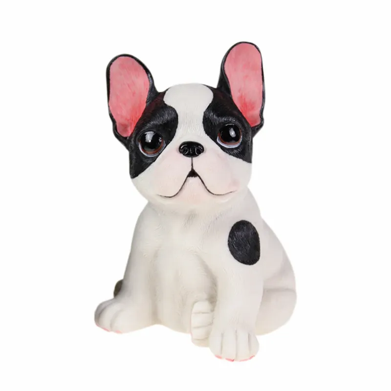 Custom Made Polyresin Kleine Hond Standbeeld Leuke Hars Frenchie Beeldje Decoratie Gift Realistische Levensechte Franse Bulldog Puppy