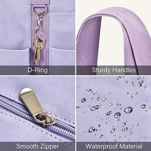 Bolso de Mano Grande Impermeable de Poliéster para Mujer, con Doble Correa para el Hombro, Bolsillo Superior con Cierre de Cremallera, para el Trabajo, la Escuela, el Ocio y Viajes - Product Image 3