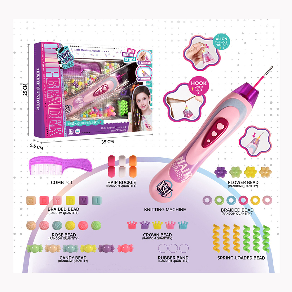 Trenzador De Pelo Con Cuentas De Colores Para Niñas – Kit De Peluquería Y Accesorios De Moda, Regalo 5-11 Años