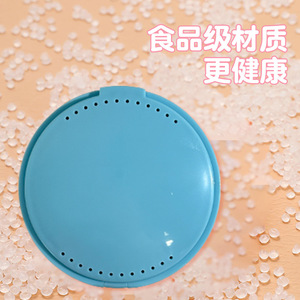 Denture Storage Box Round Portable <b>Plastic</b> With <b>Mirror</b> For Orthodontic Teeth Care - Product Image 1