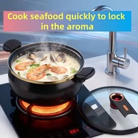 LOVFE Micro-cuiseur à pression avec revêtement antiadhésif en pierre de Maifan pour cuisinière à gaz, cuisson rapide des soupes, cuisine quotidienne à la maison