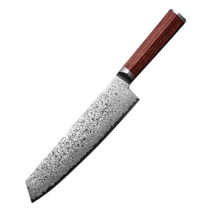 Productos más vendidos, cuchillo de cocina de EE. UU., mango de madera, acero de Damasco, Kukri con caja - Product Image 1