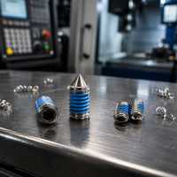 Vis de réglage à pointe hexagonale haute résistance en acier allié M3 oxyde noir Vis de machine à boulon en aluminium inoxydable métrique