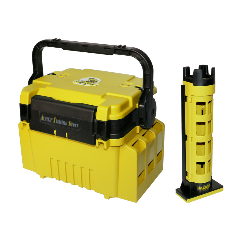 Jaune (1 boîte à pêche + 1 support de canne à pêche)