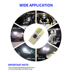 Ampoule LED T10 194 W5W sans polarité pour tableau de bord, tableau de bord de voiture, éclairage de <span class=keywords><strong>porte</strong></span>, éclairage de coffre, éclairage de chargement, éclairage marin, lentille HD de remplacement - Product Image 2