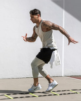 Shorts de sport pour homme en nylon imprimé, personnalisés, tricotés, à compression, 2 en 1, pour la course à pied et la gym