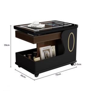 Nuovo stile moderno <span class=keywords><strong>soggiorno</strong></span> in <span class=keywords><strong>legno</strong></span> <span class=keywords><strong>massello</strong></span> quadrato ascensore tavolo da caffè portaoggetti mobile con ruote - Product Image 2