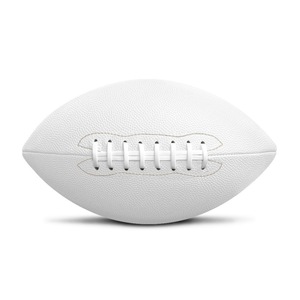 Fútbol de cuero PU con logotipo personalizado profesional todo blanco rugby tamaño 3 6 9 fútbol americano - Product Image 1