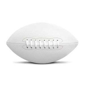 professional Custom logo pu leather football all white rugby size 3 6 9 american football