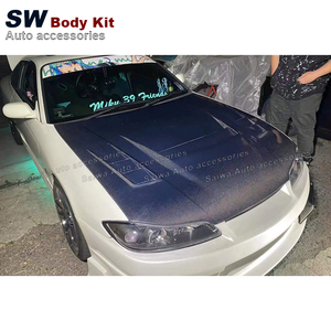De alta calidad de fibra de carbono real agujero abierto capó del <span class=keywords><strong>motor</strong></span> de ventilación frente de la cubierta de la válvula para Nissan SILVIA S15 1999-2002 kit de cuerpo - Product Image 6