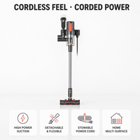 Aspirateur filaire avec une puissance d'aspiration élevée, détachable, aspirateur domestique avec cordon d'alimentation rétractable