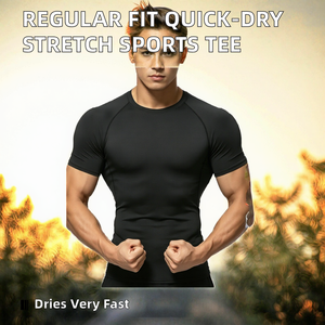 T-shirt de compression pour homme, séchage rapide, coupe ajustée, tee-shirt de sport à capuche, vêtements de sport, personnalisable - Product Image 2