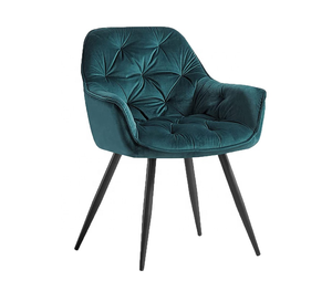 Chaises de salle à manger en tissu velours rembourrées avec accoudoirs, design moderne, confortables, pour café, hôtel - Product Image 1