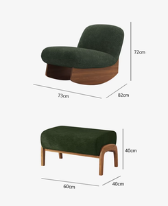 Sedia a <span class=keywords><strong>Dondolo</strong></span> Minimalista Italiana, Poltrona Singola in Legno Massello per Soggiorno e Camera da Letto, Arredamento per Salotto - Product Image 6