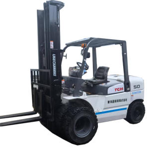 Chariot élévateur diesel TCM 5 tonnes à double pneus, 6m, boîte de vitesses et moteur de haute qualité, roue hydraulique, chariot élévateur d'occasion, prix usine - Product Image 1