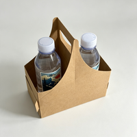 Boîte de transport pour deux bouteilles en papier kraft écologique avec impression UV et offset pour emballage cadeau de vin avec logo personnalisé