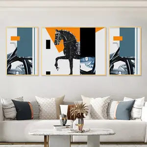 لوحة قماشية اسكندنافية لغرفة المعيشة لوحة مجردة 3 لوحة جدارية ولوحة رسم جدارية من قماش الكانفاس